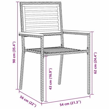 Outdoor-Stühle 4 pcs Grau, Braun