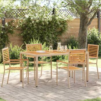 ARDEBO.de - Outdoor-Stühle 4 pcs Creme, Braun
