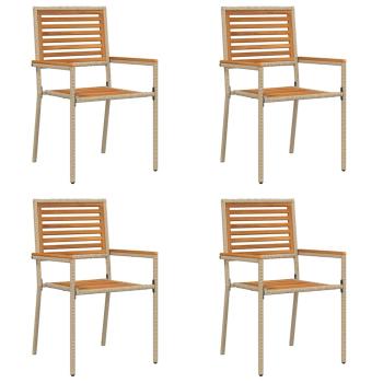 Outdoor-Stühle 4 pcs Creme, Braun