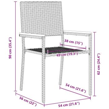Outdoor-Stühle 4 pcs Grau, Braun