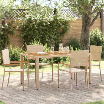 ARDEBO.de - Outdoor-Stühle 4 pcs Creme, Braun