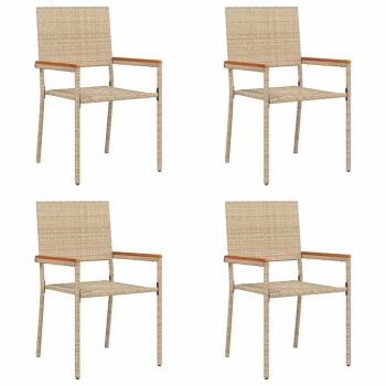 Outdoor-Stühle 4 pcs Creme, Braun