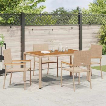 Outdoor-Stühle 4 pcs Creme, Braun