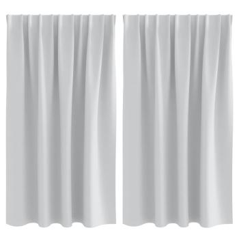 Vorhänge mit Vorhängen 2 pcs Hellgrau 140 x 140 cm Polyester