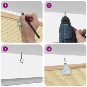 Fensterjalousien und -schattierungen Natur 60 x 160 cm Bambus