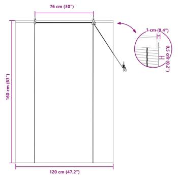 Rollo Natur 120 x 160 cm Bambus