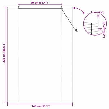 Rollo Natur 140 x 220 cm Bambus