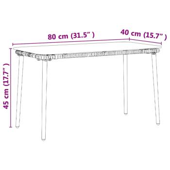 Gartentisch Natürlich 80 x 40 x 45 cm Poly Rattan