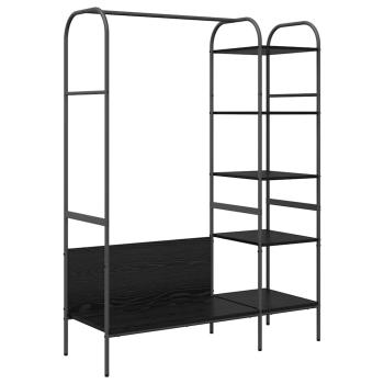 Kleiderständer mit Regalen Schwarze Eiche 120x44x160 cm Holzwerkstoff