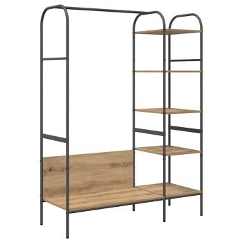 Kleiderständer mit Regalen Eiche 120x44x160 cm