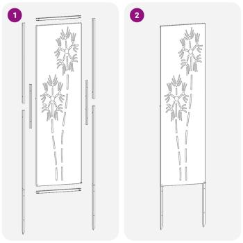 Garten dekoratives Panel Weiß 32 x 140 cm Kaltgewalzter Stahl