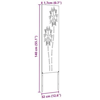 Garten dekoratives Panel Weiß 32 x 140 cm Kaltgewalzter Stahl