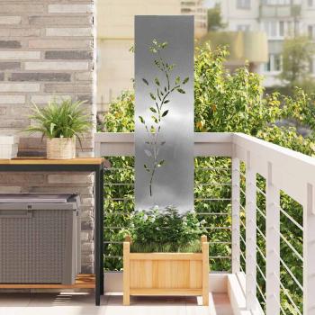 ARDEBO.de - Garten dekoratives Panel Silber 32 x 140 cm Edelstahl
