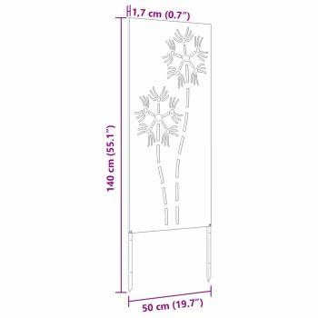 Garten dekoratives Panel Silber 50 x 140 cm Edelstahl