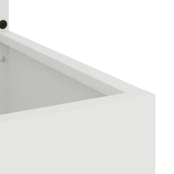 Blumentopf mit dekorativem Paneel Weiß 50 x 140 cm