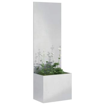 Blumentopf mit dekorativem Paneel Silber 50 x 140 cm Edelstahl