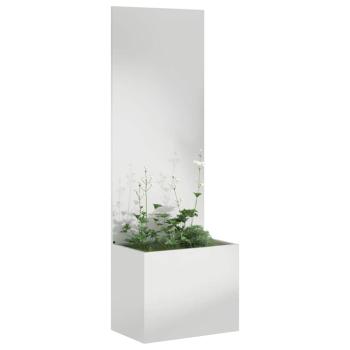 Blumentopf mit dekorativem Paneel Silber 50 x 140 cm
