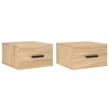 Wand-Nachttische 2 Stk. Sonoma-Eiche 35x35x20 cm