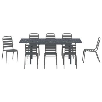 Garten Essgruppe 9 pcs Anthrazit Pulverbeschichteter Stahl