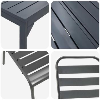 11-teiliges Garten-Dining-Set Anthrazit Stahl