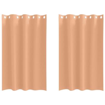 Vorhänge mit Vorhängen 2 pcs Hellbraun 175 x 140 cm Polyester