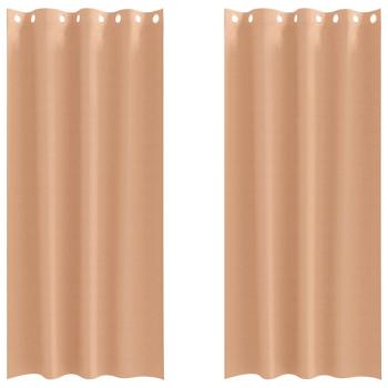 Vorhänge mit Vorhängen 2 pcs Hellbraun 245 x 140 cm Polyester