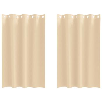 Vorhänge mit Vorhängen 2 pcs Creme 175 x 140 cm Polyester