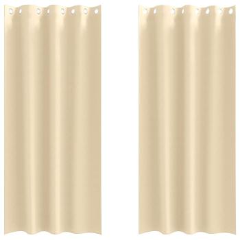 Vorhänge mit Vorhängen 2 pcs Creme 225 x 140 cm Polyester