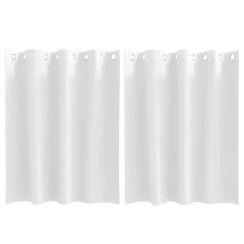 Vorhänge mit Vorhängen 2 pcs Reinweiß 140 x 140 cm Polyester