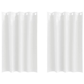 Vorhänge mit Vorhängen 2 pcs Reinweiß 175 x 140 cm Polyester