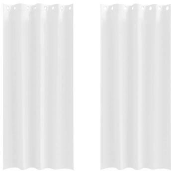 Vorhänge mit Vorhängen 2 pcs Reinweiß 225 x 140 cm Polyester