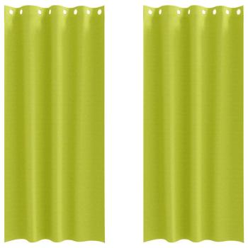 Vorhänge mit Vorhängen 2 pcs Apfelgrün 225 x 140 cm Polyester