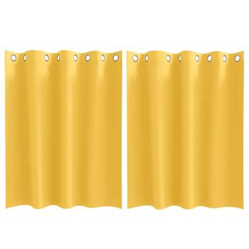 Vorhänge mit Vorhängen 2 pcs Senfgelb 140 x 140 cm Polyester
