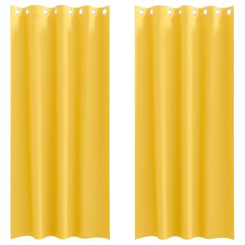 Vorhänge mit Vorhängen 2 pcs Senfgelb 245 x 140 cm Polyester