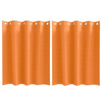 Vorhänge 2 pcs Leuchtendes Orange 140 x 140 cm Polyester