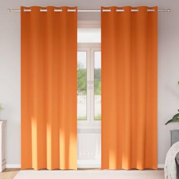 ARDEBO.de - Vorhänge 2 pcs Leuchtendes Orange 225 x 140 cm Polyester