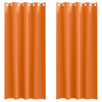 Vorhänge 2 pcs Leuchtendes Orange 225 x 140 cm Polyester