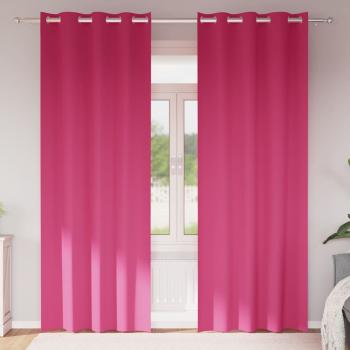 ARDEBO.de - Vorhänge 2 pcs Leuchtendes Pink 260 x 140 cm Polyester