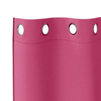 Verdunkelungs-Vorhänge mit Ringen 2 Stk. Helles Pink Polyester