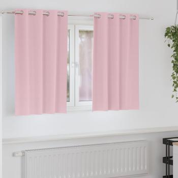 ARDEBO.de - Vorhänge mit Vorhängen 2 pcs Baby Pink 140 x 140 cm Polyester