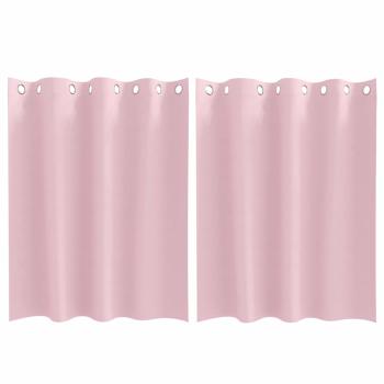 Vorhänge mit Vorhängen 2 pcs Baby Pink 140 x 140 cm Polyester