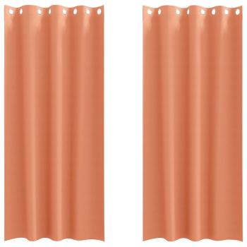 Vorhänge mit Vorhängen 2 pcs Terrakotta 225 x 140 cm Polyester