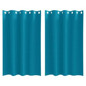 Vorhänge mit Vorhängen 2 pcs Türkis 175 x 140 cm Polyester