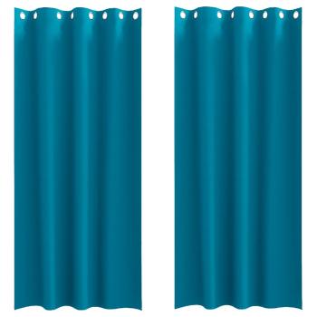 Vorhänge mit Vorhängen 2 pcs Türkis 260 x 140 cm Polyester