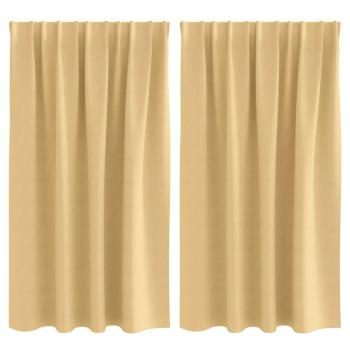 Vorhänge mit Vorhängen 2 pcs Beige 140 x 140 cm Polyester