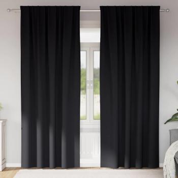 ARDEBO.de - Vorhänge mit Vorhängen 2 pcs Schwarz 245 x 140 cm Polyester