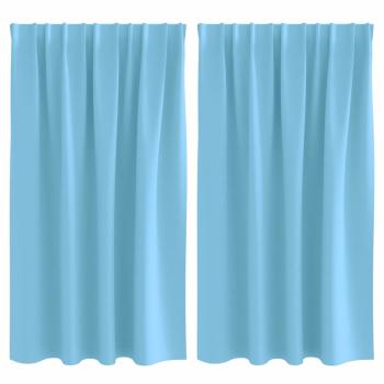 Vorhänge mit Vorhängen 2 pcs Hellblau 140 x 140 cm Polyester