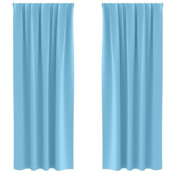 Vorhänge mit Vorhängen 2 pcs Hellblau 225 x 140 cm Polyester