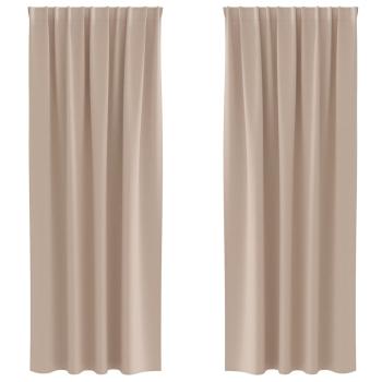 Vorhänge mit Vorhängen 2 pcs Taupe 245 x 140 cm Polyester