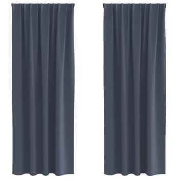 Vorhänge mit Vorhängen 2 pcs Anthrazit 260 x 140 cm Polyester